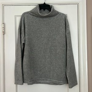 Zella Cropped Cowl Neck Velour Ribbed Sweatshirt